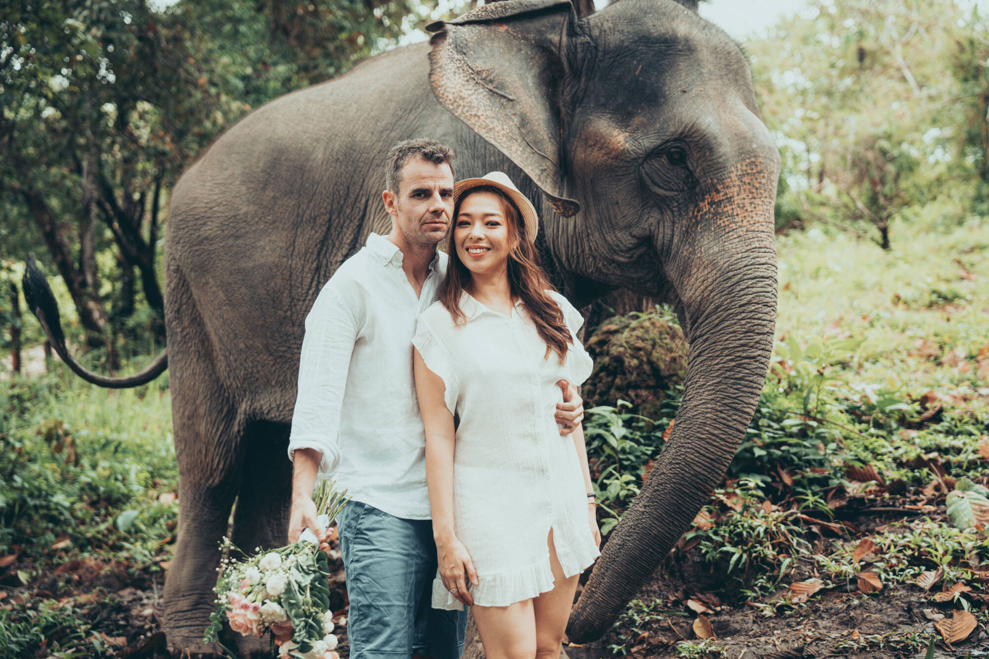 Romantic photo with an elephant - Chai Lai Orchid resort, Chiang Mai